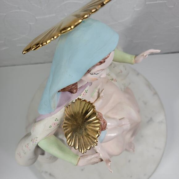 Vintage Crowned Holy Mary Baby Jesus Statue 12" Pink Ceramic‎ Madonna Bea Cox - Picture 15 of 16